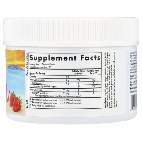 Nordic Naturals, Nordic Omega-3 ™, жевательные гельминты, клубника, 30 жевательных гельминтов