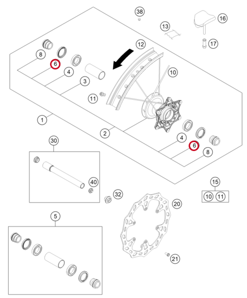 Сальник ступицы заднего колеса KTM, HSQ, GASGAS 35X47X7
