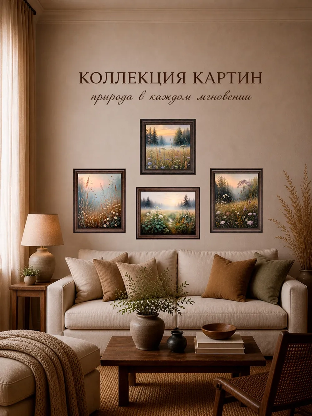 Картина на стену для интерьера 36х36 см
