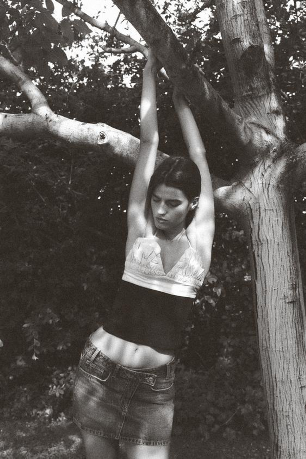 ZARA ТОП С ВОЛАНОМ, ЧЕРНЫЙ