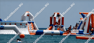 Надувной аквапарк на воде «Планета Аквадром» 30×30×6 м