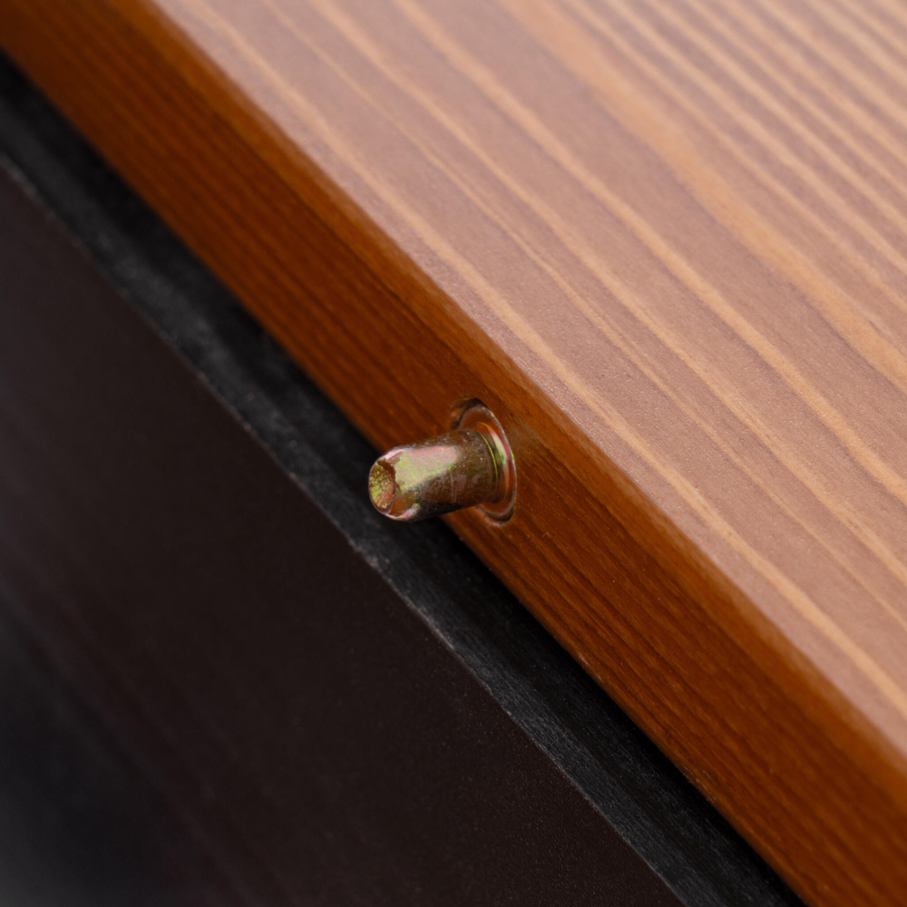 Стол Соната Люкс раздвижной/Sonata Lux extension table массив сосны, антик/чёрный, 120-(150)х75х75 см