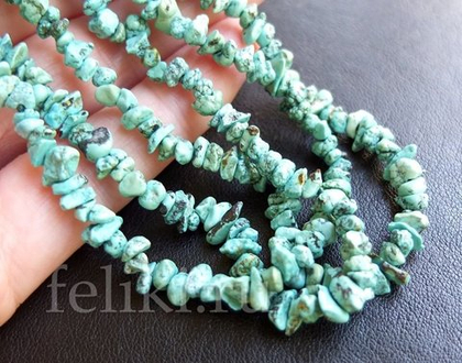 бусы длинные из натуральной бирюзы