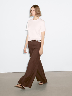 Massimo Dutti Футболка из 100% хлопка, пастельно-розовый