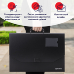 Папка-портфель пластиковая формат большой BRAUBERG "ПОРТФОЛИО" А3 (445х310х30 мм) черная Россия (2 штуки в упаковке)