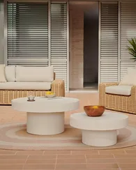 Журнальный столик Aiguablava, Ø90 см, белый цемент