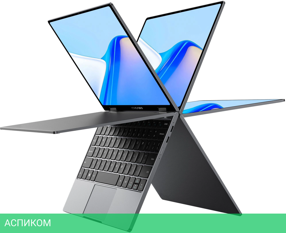 Ноутбук Chuwi MiniBook X N-series N150 16Gb SSD512Gb Intel Graphics 10.51" IPS Touch FHD+ (1920x1200) Windows 11 Home grey WiFi BT Cam 3800mAh