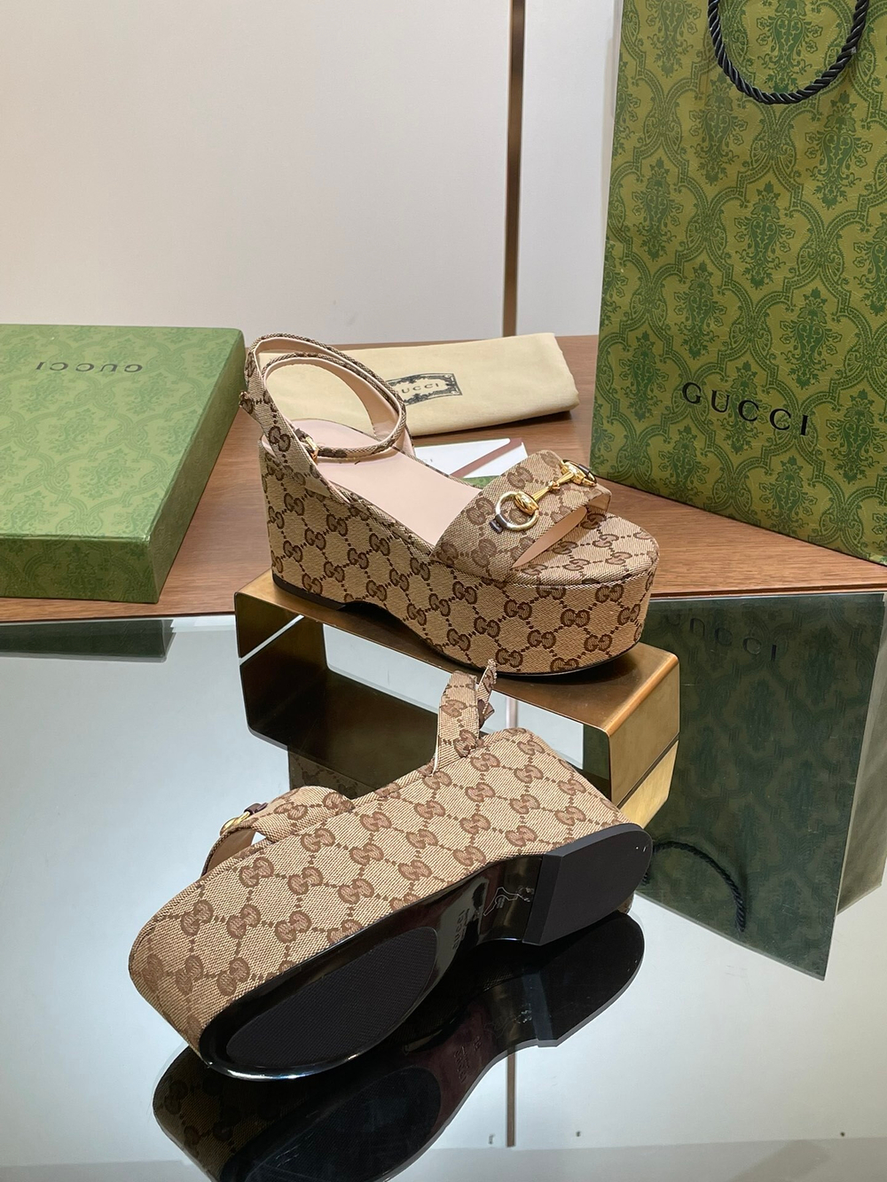 Gucci Horsebit Flatform Sandal