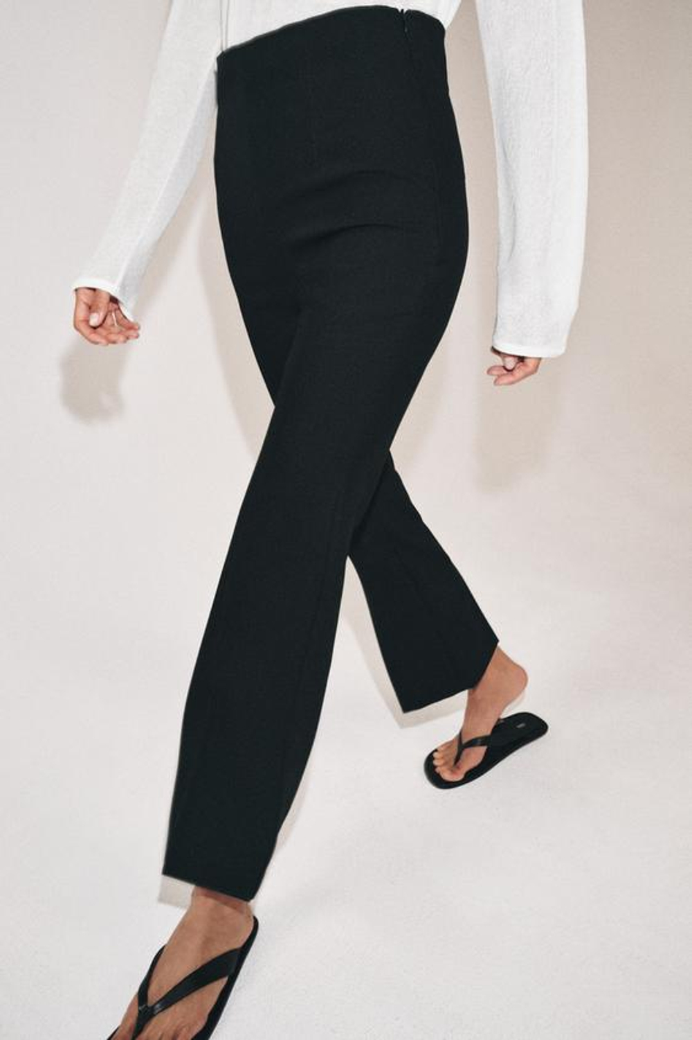 ZARA УКОРОЧЕННЫЕ БРЮКИ С ВЫСОКОЙ ПОСАДКОЙ — ZW COLLECTION, ЧЕРНЫЙ