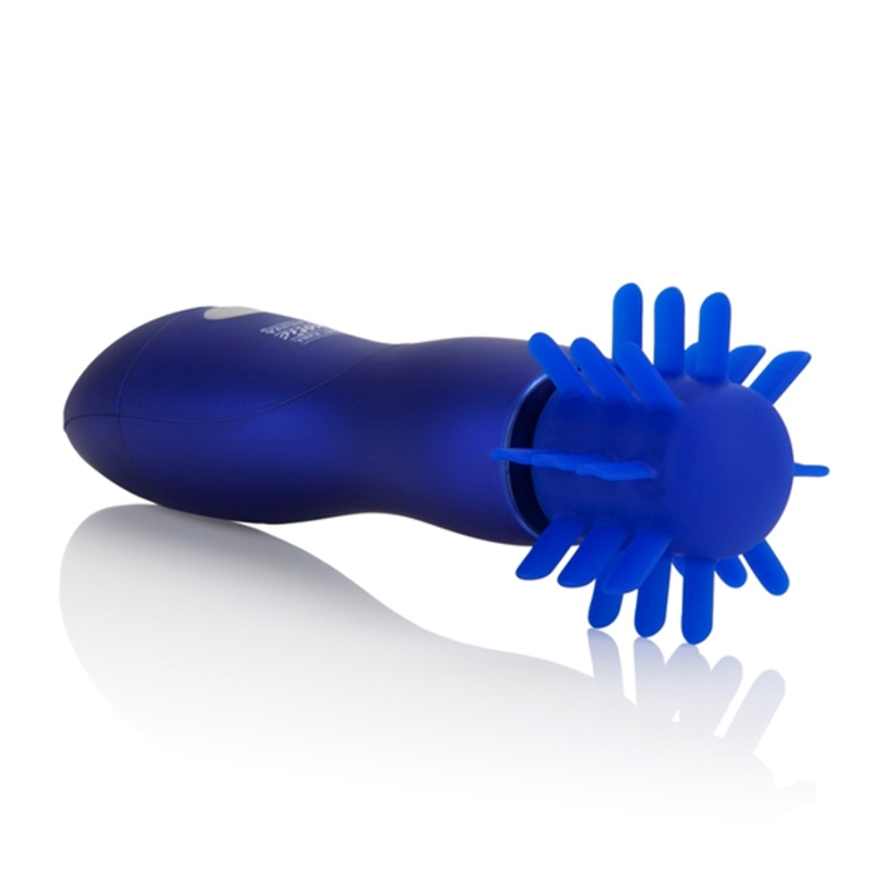 Синий вибратор Body & Soul Captivation с вращающимся наконечником (Цвет: синий)