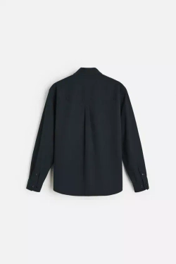 ZARА РУБАШКА ИЗ РЕЛЬЕФНОГО ХЛОПКА, МОРСКОЙ СИНИЙ