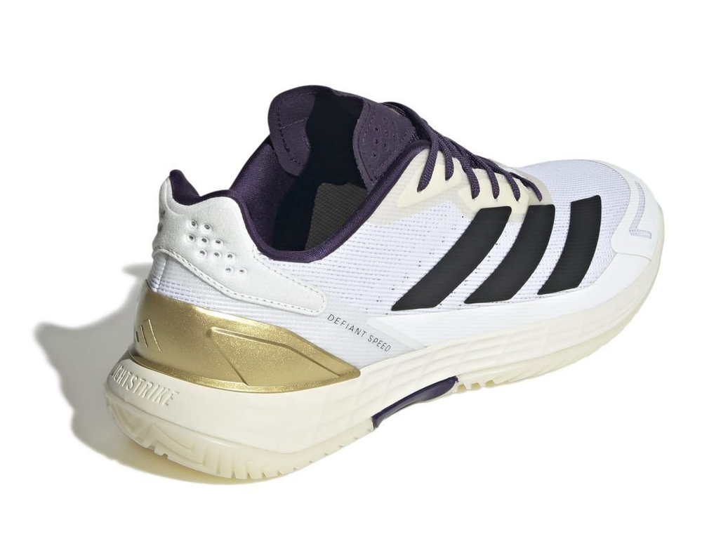 Мужские кроссовки теннисные Adidas Defiant Speed 2 M - белый/черный/слива-аврора