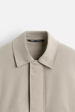 ZARA ХЛОПКОВЫЙ БОМБЕР, СЕРЫЙ