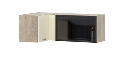 Этна-Алебастр Шкаф-витрина угловой барный 1000мм