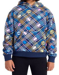 Кофта для девочки теннисная  Australian Open Geometric Hoodie - небесный