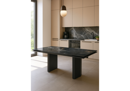 Керамический стол Woodville Монерон 200(260)х100х77 black paradise, черный