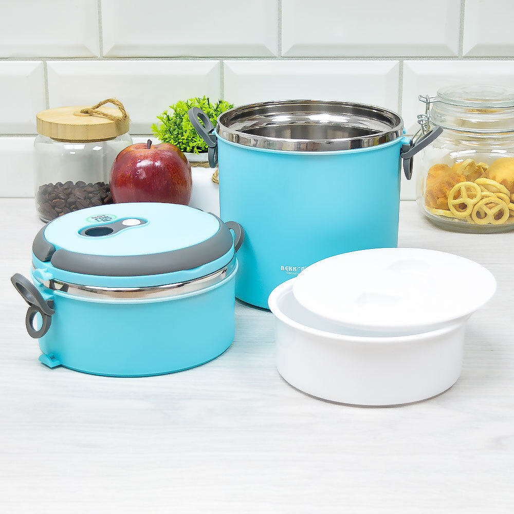 Термос ланч-бокс 2-х секционный (850мл, 1850мл), BK-4371