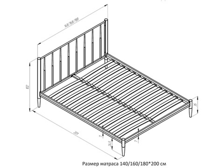 Кровать Форвард КМД 26 Бриз 140 черный