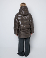 Пуховик со съемным капюшоном из нейлона Монклер хаки