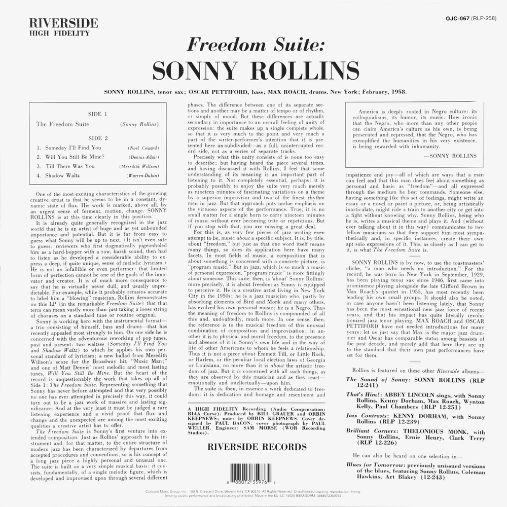 Sonny Rollins / Freedom Suite (LP)