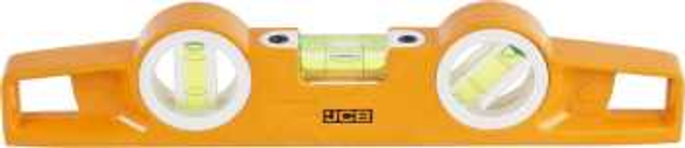 Уровень Торпедо литой алюминиевый, 3 ампулы, точность 0,5мм/м, 25см, JCB, JBL008
