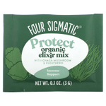 Four Sigmatic, Protect, органическая смесь эликсира с грибами чага и элеутерококком, без кофеина, 20 пакетиков по 3 г (0,1 унции)