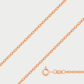 Цепь плетения "Ролло" без вставок пустотелая из розового золота 585 пробы (арт. НЦ 12-039П 0.50)