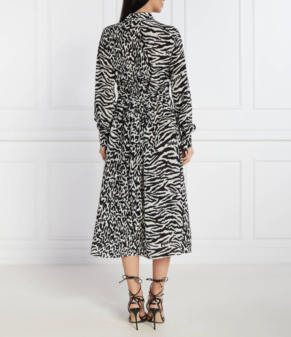 Платье с ремешком animal print Karl Lagerfeld - черный(240W1300)