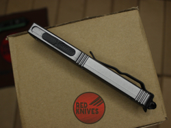 Нож Microtech Ultratech Tanto T/E A+++ - серая рукоять, клинок черный