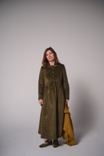 Платье оверсайз, вельвет хаки