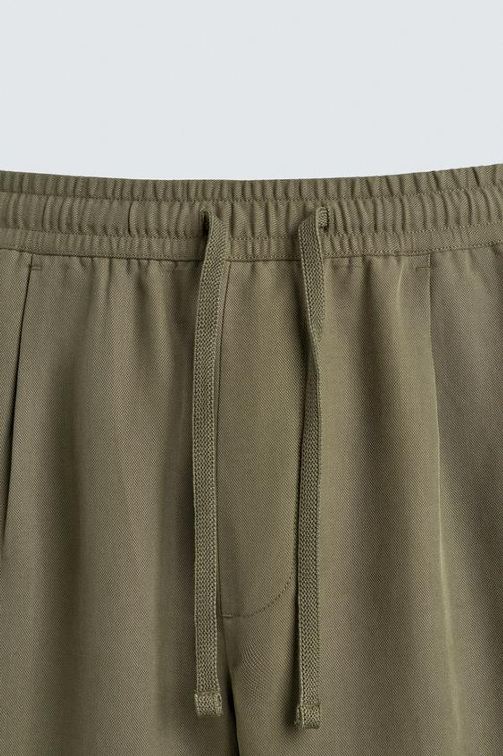 ZARA СТРУЯЩИЕСЯ БРЮКИ RELAXED FIT, ОЛИВКОВЫЙ