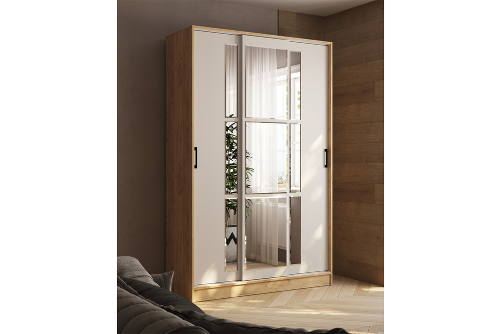 Шкаф-купе Стиль-2 140, Дуб крафт золотой, Кашемир