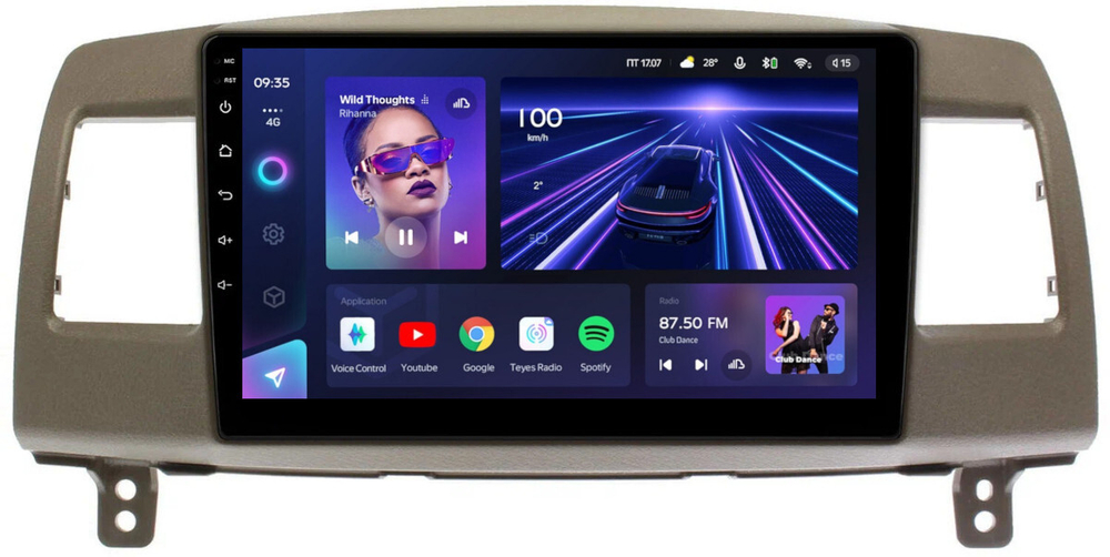 Магнитола для Toyota Mark II 110 2000-2004 (наверх, климат на ШГУ) - Teyes CC3L монитор 9" IPS на Android 10, 8-ядер, CarPlay, 4G SIM-слот