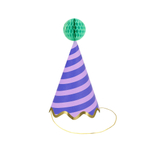 Колпачки цветные в полоску "Happy Birthday" 8 шт.