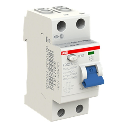 УЗО ABB F202 A-25/0,03 2-х полюсное тип A 25A 30mA 2 модуля (ВДТ) 2CSF202101R1250