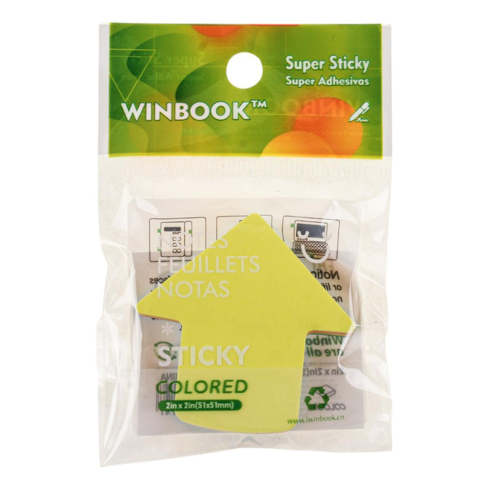 Бумага для записей "Стрелка" с липким краем, 100 листов, в пакете с подвесом