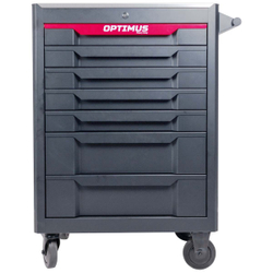 OPT-717MR Тележка инструментальная, 7 полок с набором инструментов 298 пр, металлическая столешница