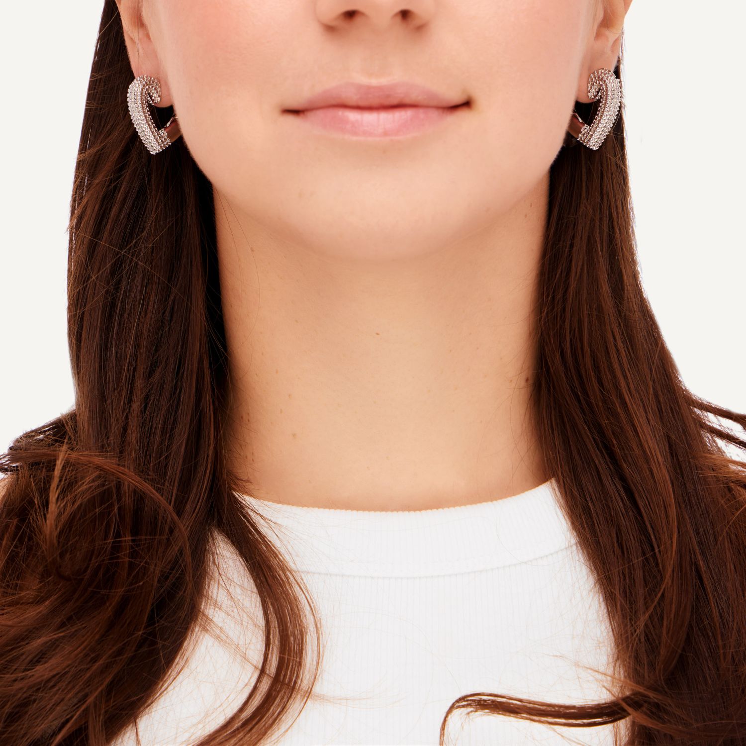 Серьги Dual Heart Earrings - Silver