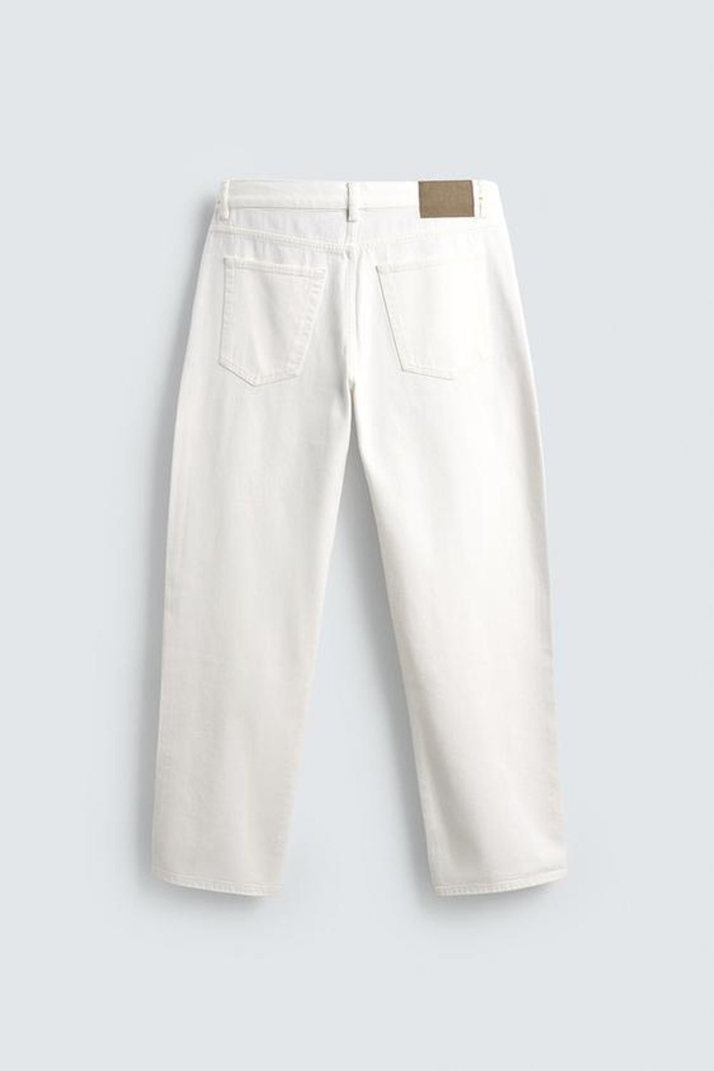 ZARA ДЖИНСЫ STRAIGHT ДЛИНОЙ ДО ЩИКОЛОТКИ SELVEDGE, ЭКРЮ