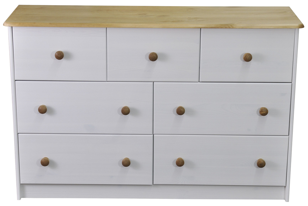 Комод, 113х35х73, Хаба, с ящиками, для одежды, под телевизор, белый, массив дерева, Dipriz