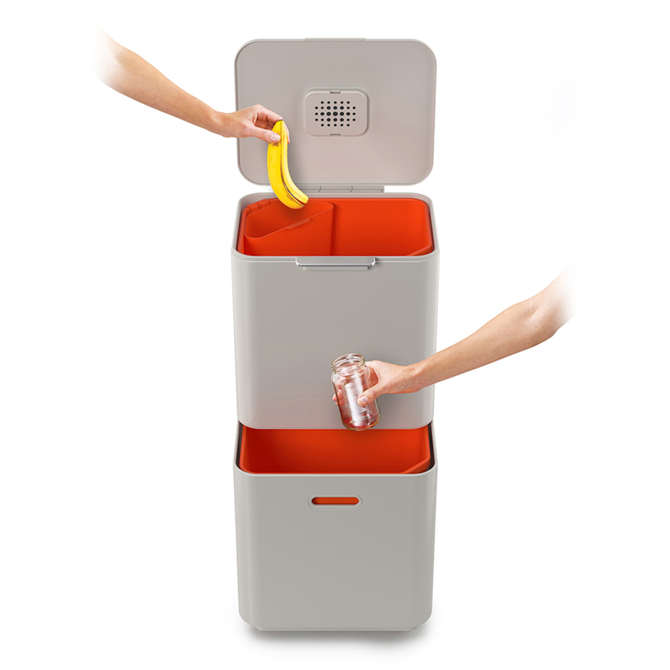 Контейнер для мусора с двумя баками Totem Max 60 л белый, Joseph Joseph