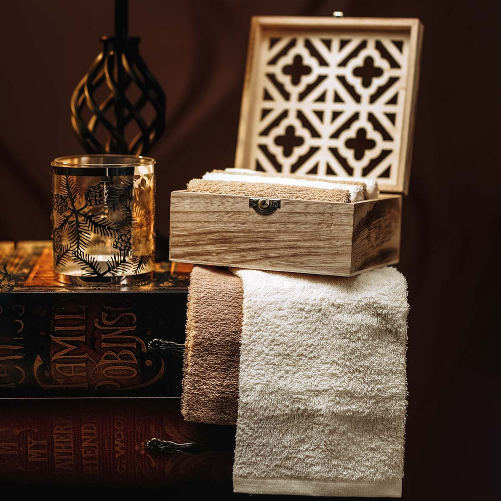 Набор полотенец 6шт 30x30 Arya home Case Natural слоновая кость