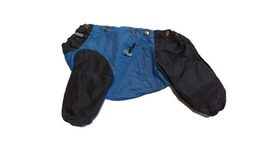 Комбинезон,  утепленный байкой 19 мальчик (обхват груди 34 - 39) темно голубой - черный