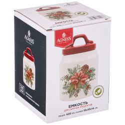 ЕМКОСТЬ ДЛЯ СЫПУЧИХ ПРОДУКТОВ  "CELEBRATION"  10*10*14 СМ. / 600 МЛ. (КОР=32ШТ.)