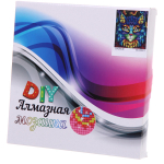 Алмазная мозаика на подрамнике с полным заполнением «МИР ЯРКИХ КРАСОК», радужный кот, 20*20см