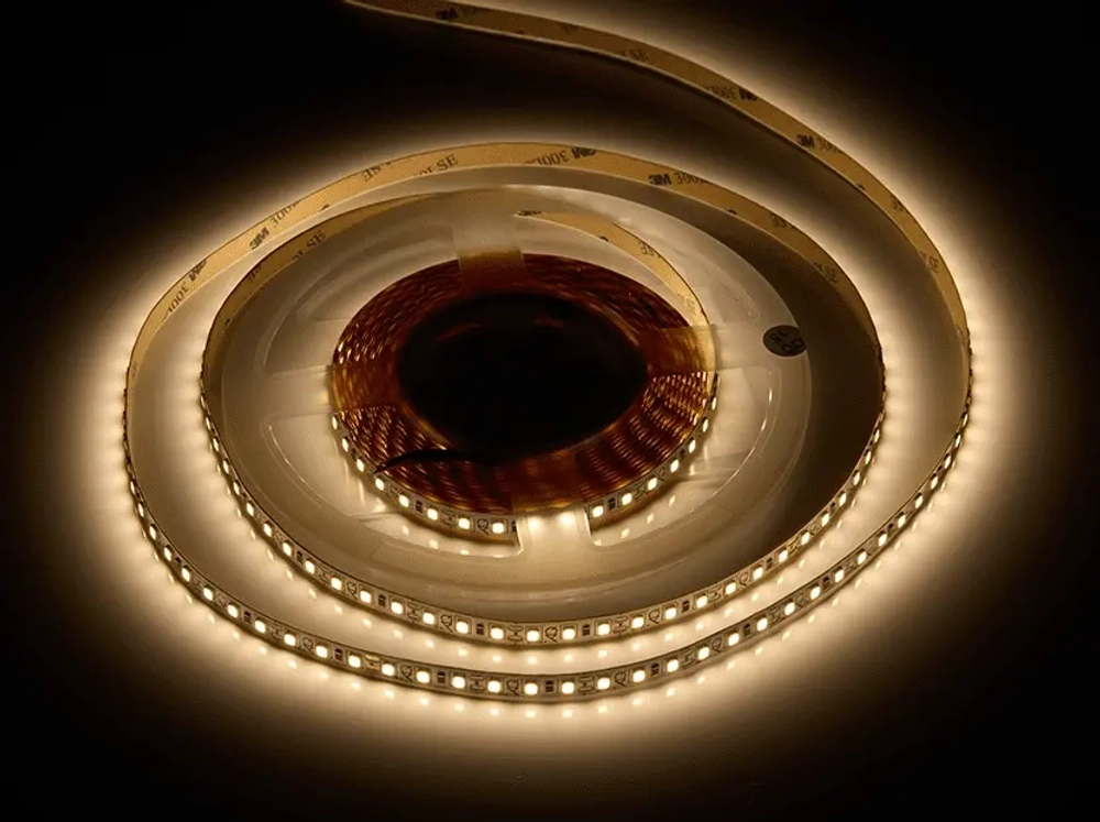 Лента светодиодная AQ LED-LINE 2835 120 LED/м 12V 9,6W/м 8 мм IP20 теплый белый 5 м (15.0014)