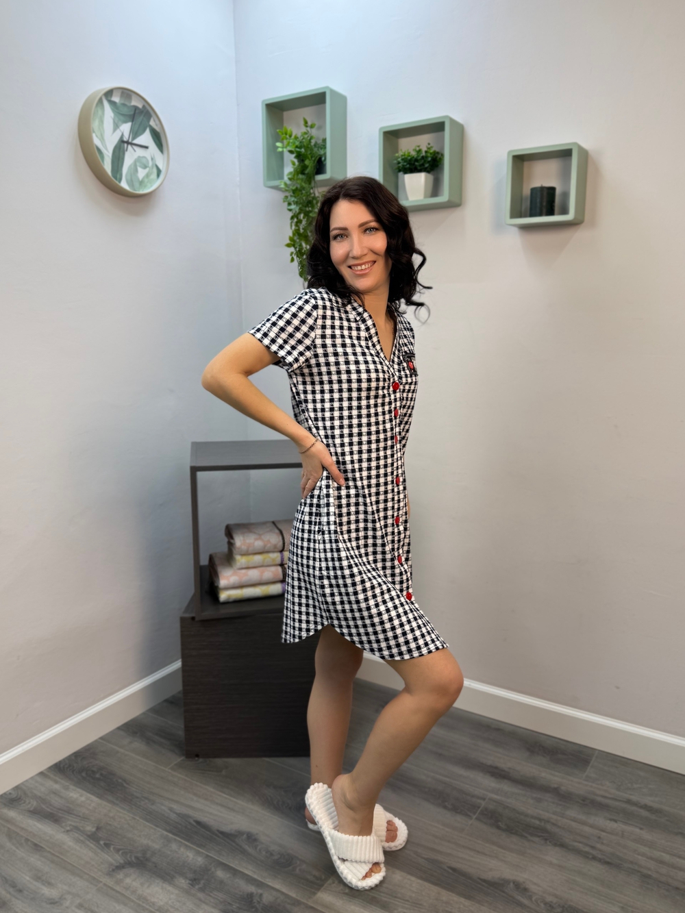 Халат женский "255Т К.П" пуговицы (159)