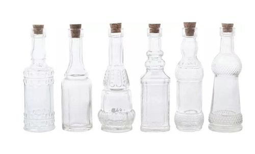 Бутылочка декоративная "Прованс" в ассортименте 3x12/4x12/3x13,5/4,5x12,5см стекло