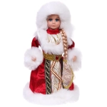 Снегурочка музыкальная «Сказка» в красной шубке 30 см