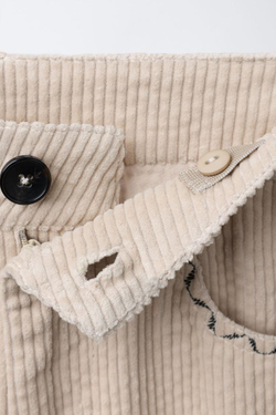 ZARA ВЕЛЬВЕТОВЫЕ БРЮКИ BARREL С ВЫШИВКОЙ, ЭКРЮ